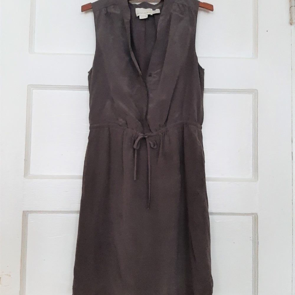 Cynthia Rowley Silk Sleeveless Tie Waist Dress